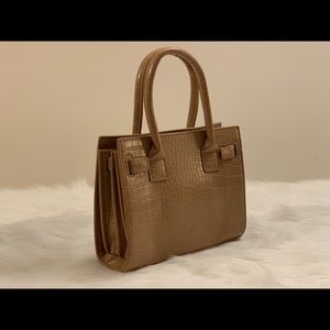 Alligator Print Top Handle Bag
